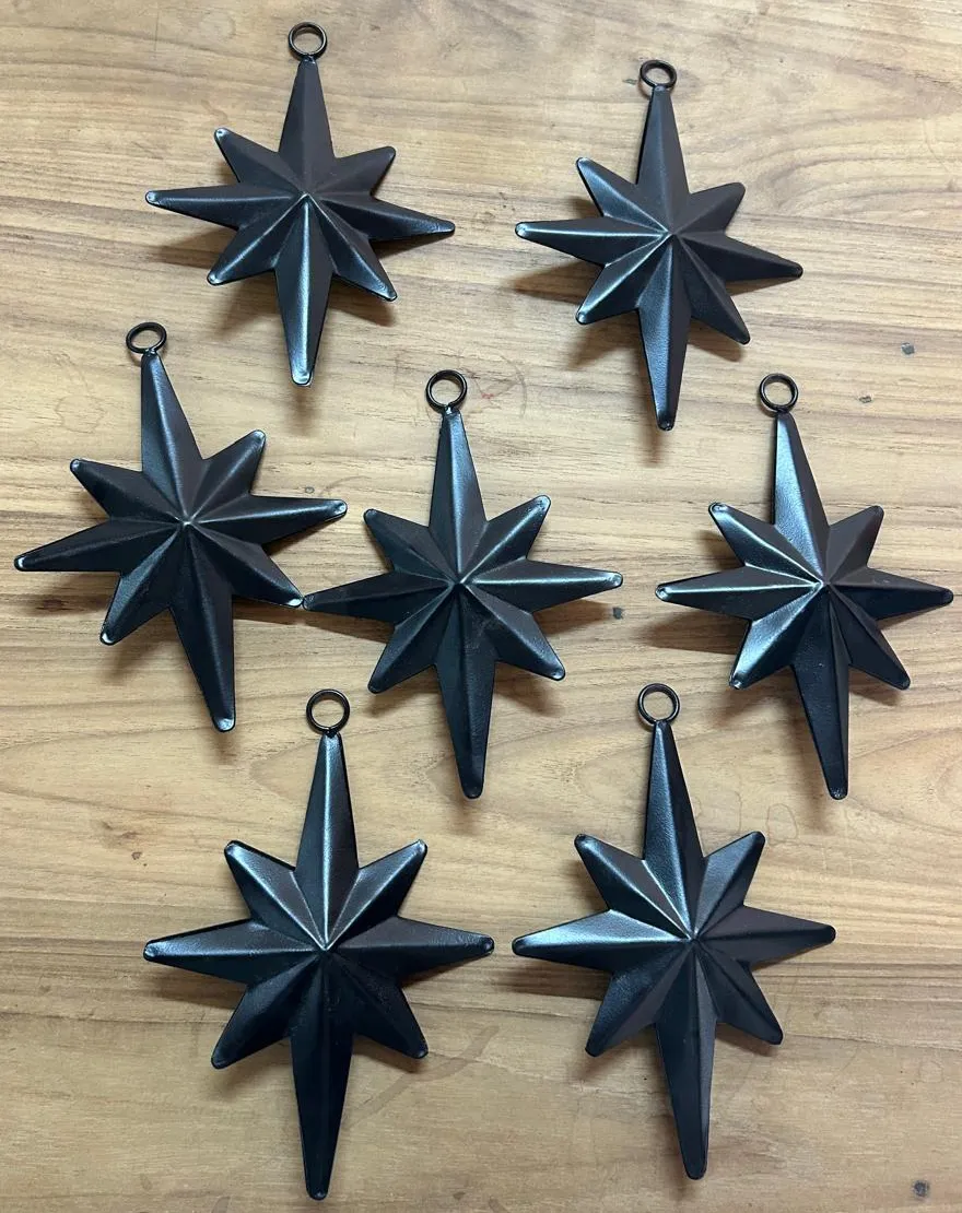 Star Ornaments, Finished powder coated in matte black