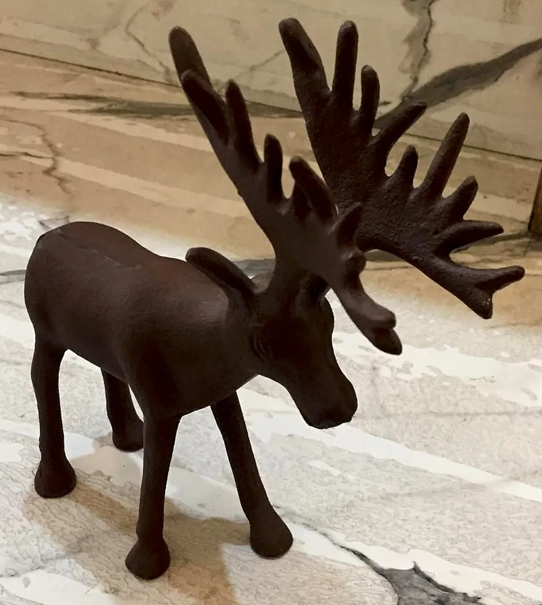 Moose Sculpture powder coated in textured rust bronze at Huevex Coatings, Sahibabad