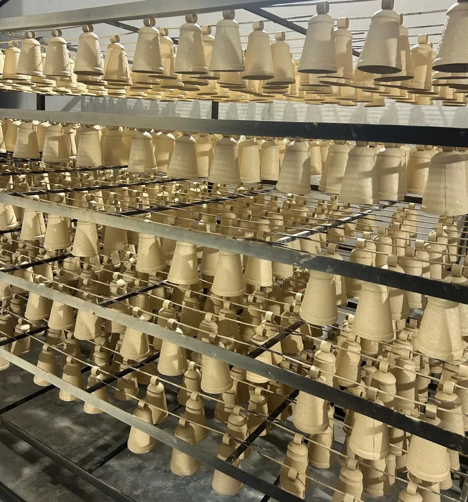 Tapered Bells powder coated in sand texture