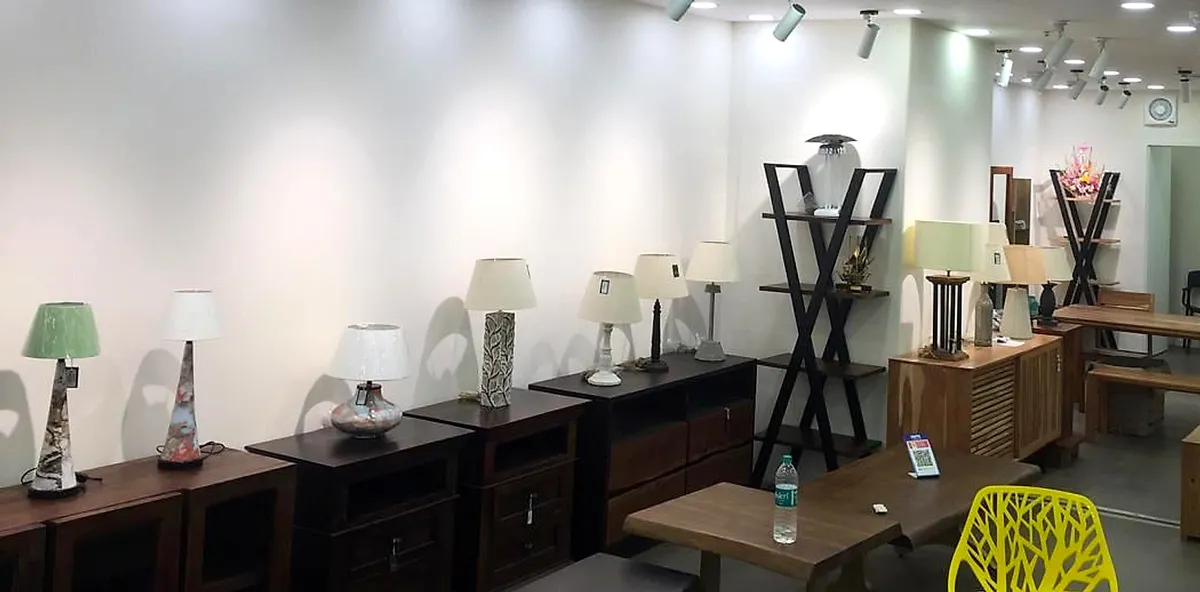 Display X-Stand in the Showroom powder coated in matte black at Huevex Coatings, Sahibabad