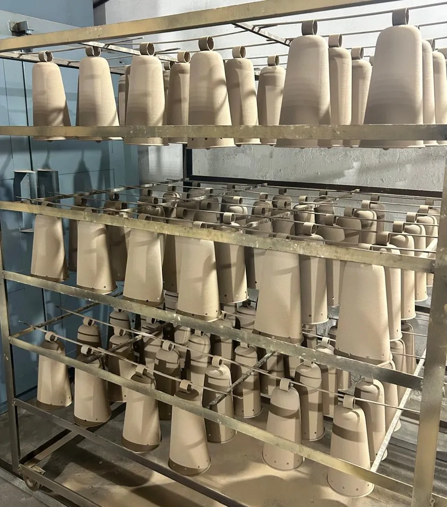 Tall Bells, Two-Tone powder coated in sand & mocha